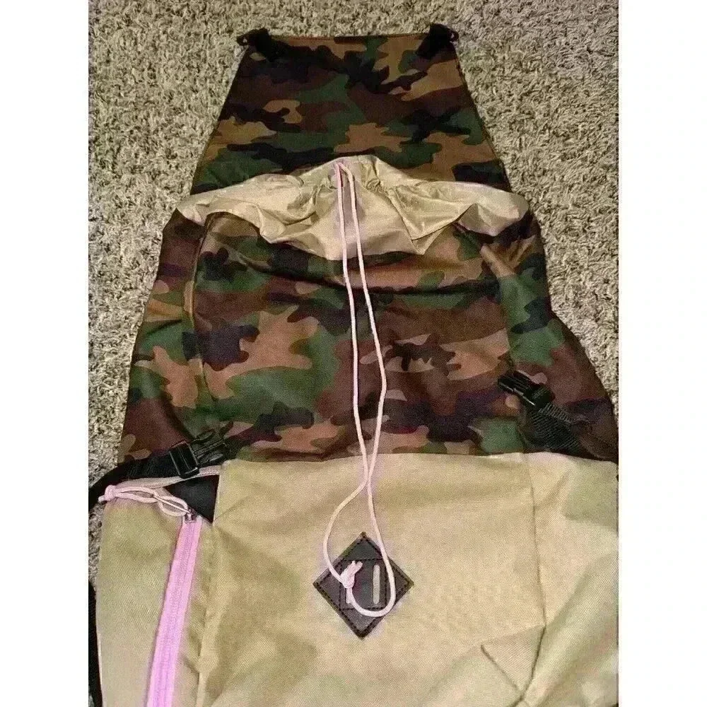 Jansport The‎ Pike Backpack Surplus Camo Pink Accents Unisex Drawstring Buckle